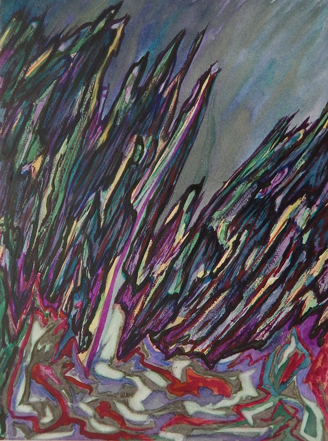 Renato Liermann: Landschaft (Wiesengelage). Aquarell/Büttenpapier (1991) Renato Liermann: Landschaft (Wiesengelage). Aquarell/Büttenpapier (1991)