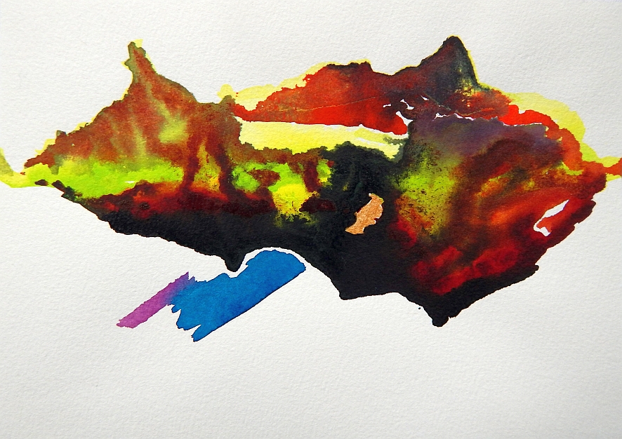 Renato Liermann: Berglandschaft klein. Acryl, Aquarell/Büttenpapier (2009/12) Renato Liermann: Berglandschaft klein. Acryl, Aquarell/Büttenpapier (2009/12)